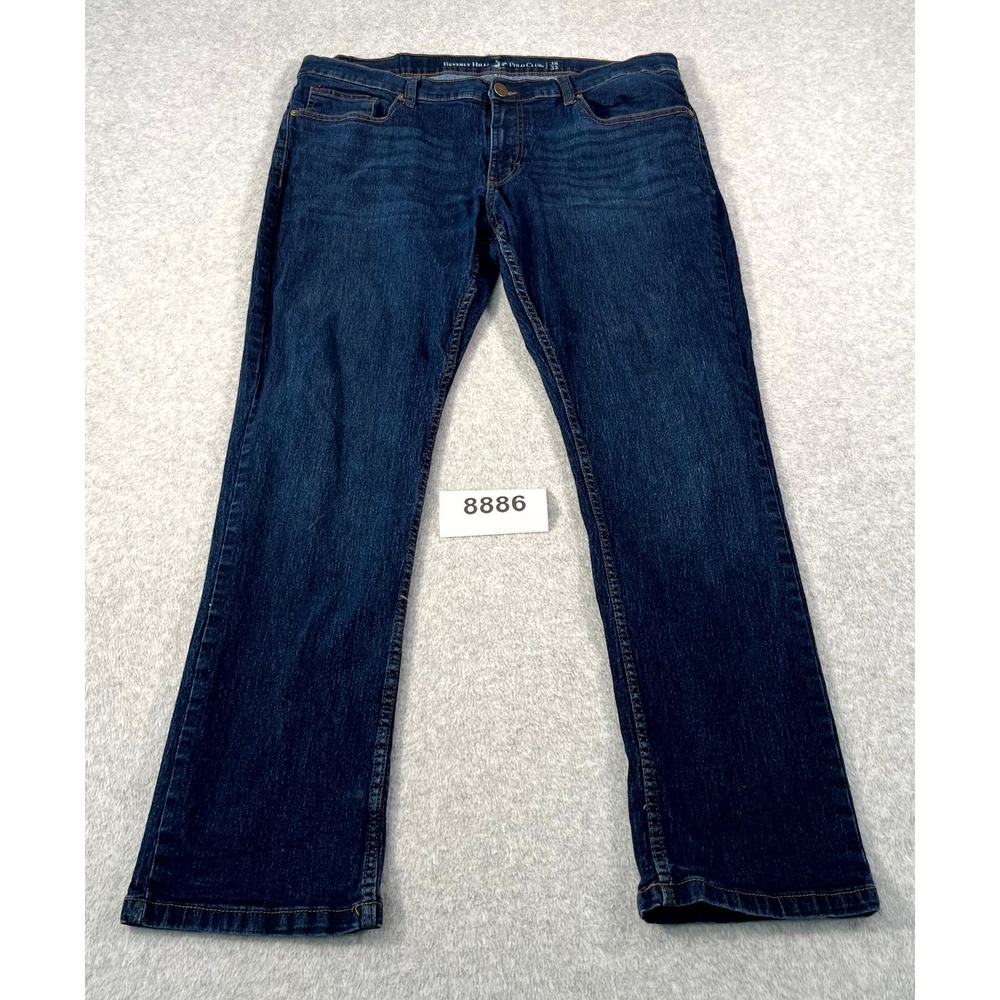 Beverly Hills Polo Club Jeans Mens 38x32 Blue Denim Dark Wash Cotton Stretch